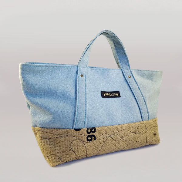 Bolso Slowly Light Blue tela arpillera